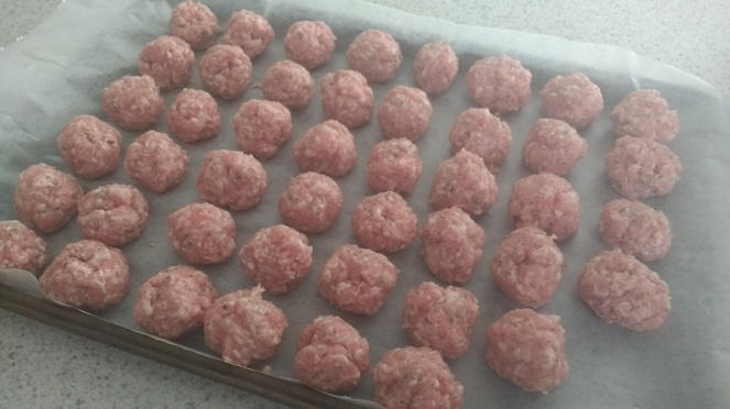 Meatballs on Tray